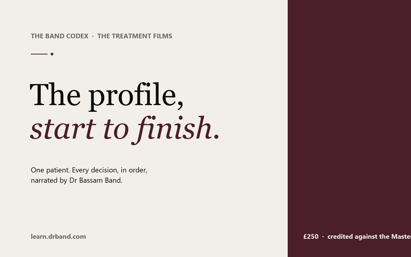 The profile, start to finish
